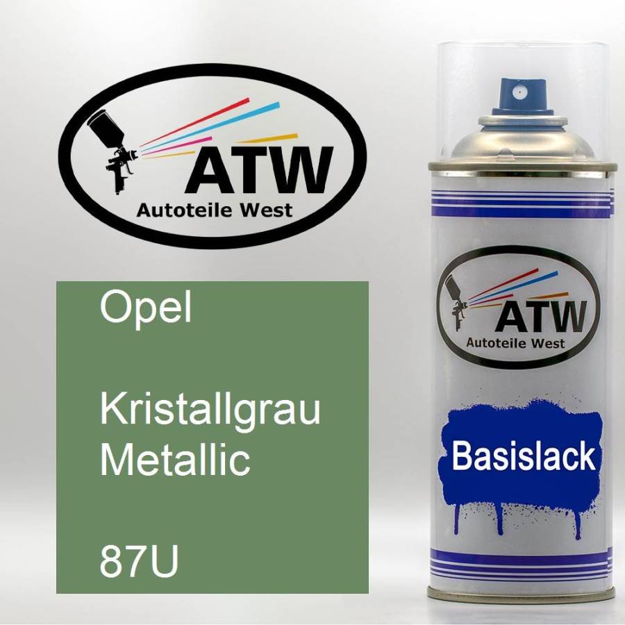 Opel, Kristallgrau Metallic, 87U: 400ml Sprühdose, von ATW Autoteile West.